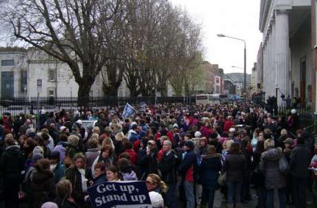 Mass picket organised by INTO outside department of Education on the 24th