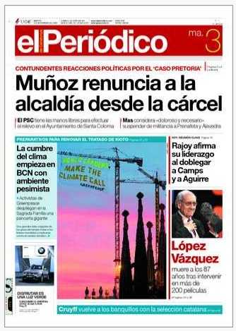 Greenpeace banner against BCN twilight - front page news foto