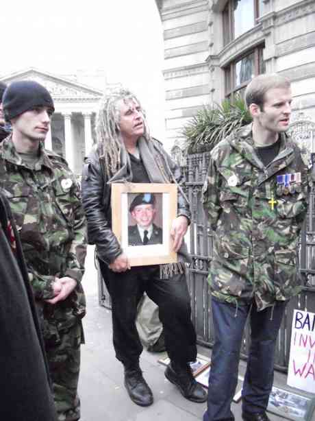 Veterans Matthew Horne and Ben Griffin and former anti-war prisoner Ciaron O'Reilly