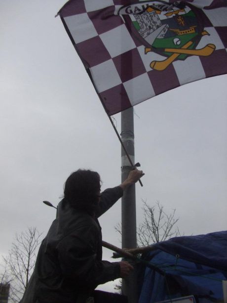 Occupy Galway proudly fly their flag