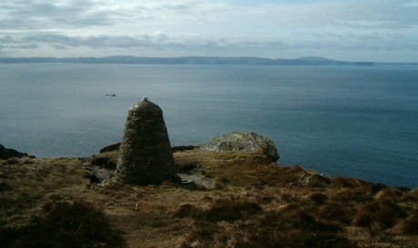 Monument to the counter-insurgents at Mull of Kintyre looking across the sea to Northern Ireland