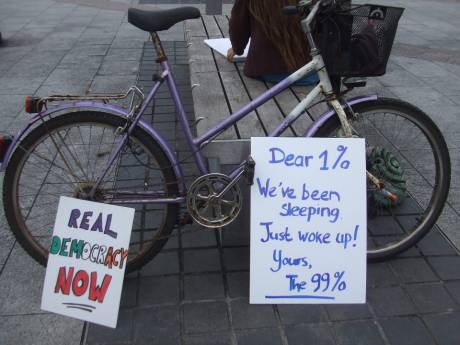 #OccupyGalway: Dear 1% Weve been sleeping- Just woke up- Yours- the 99%