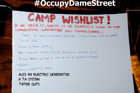 #OccupyDameStreet - Day 7 - wishlist