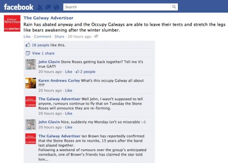 #OccupyGalway: no support or sympathy from the Galway Advertiser
