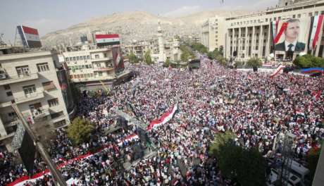 Massive Pro-Assad rally in Syria - 