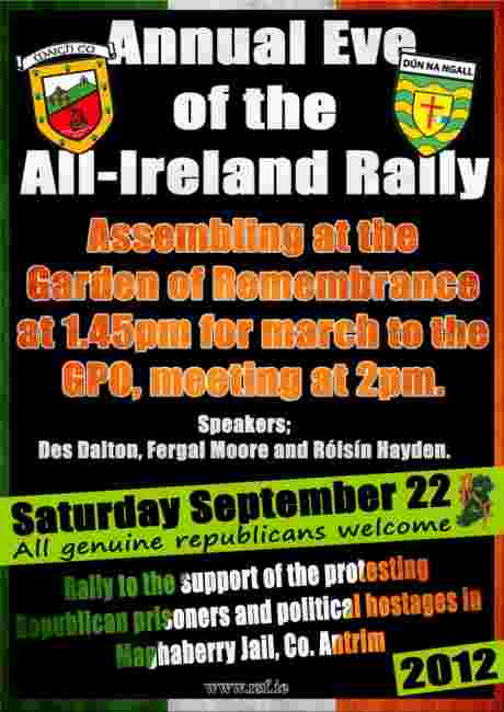 Annual Eve of All-Ireland Rally , Saturday 22nd September 2012 , Dublin.